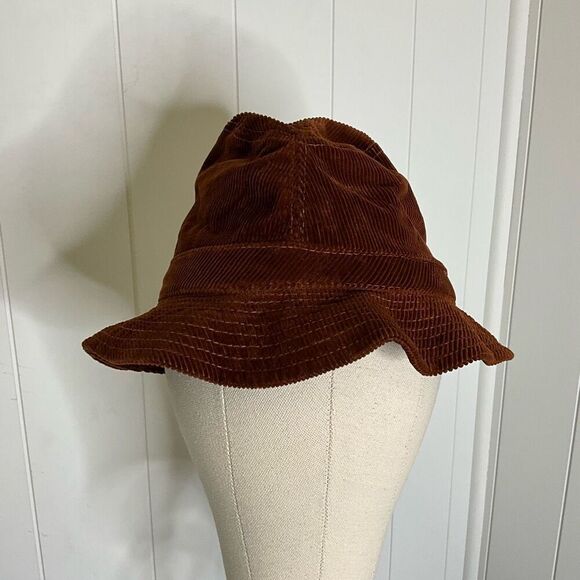 Brixton Oath Corduroy Packable Bucket Hat Red Burnt Orange Size Medium Round Top - Picture 1 of 10